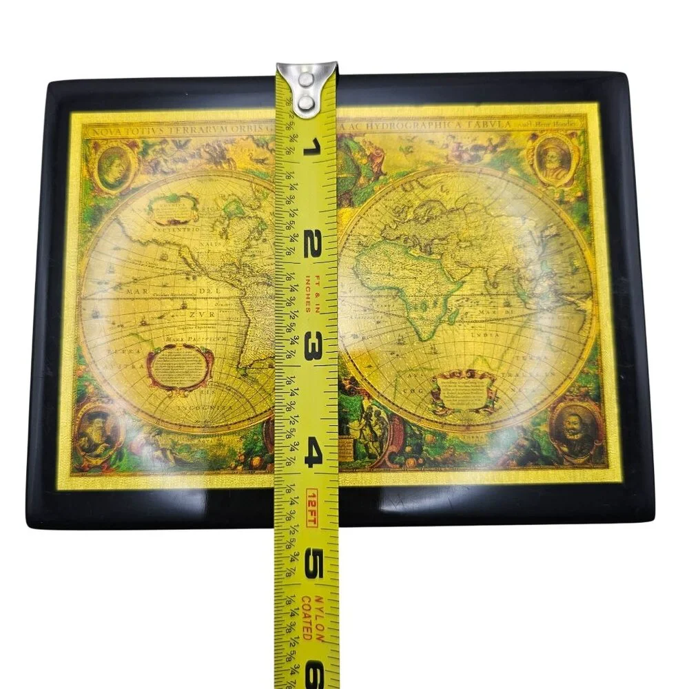 Pacific Connections Old World Map Lacquer Box